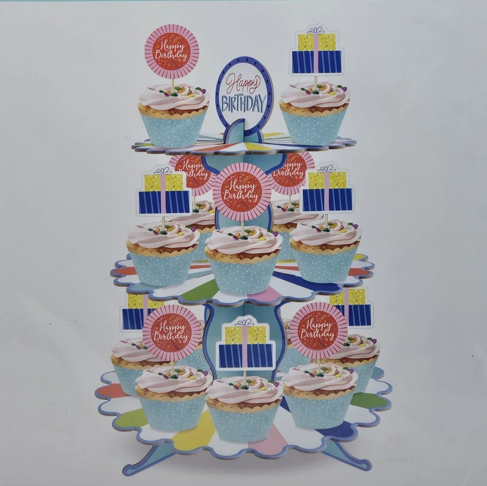 Happy Birthday Cupcake Stand NEW